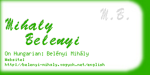 mihaly belenyi business card