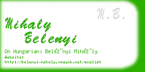 mihaly belenyi business card